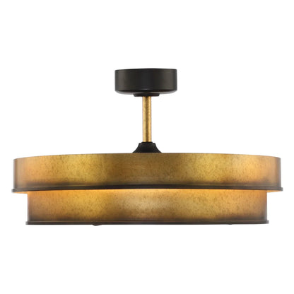 Perimost 32 Inch Eartha Antique Bronze Downrod Mount Luxury Fandelier with Light and Remote Control