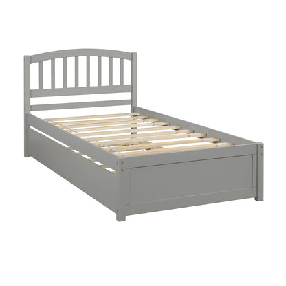 Platform Bed Wood Bed Frame With Trundle