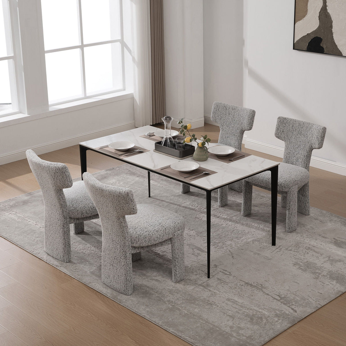 Armless Curved Back Accent Chairs