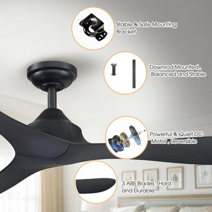 56" Eon Modern Reversible Ceiling Fan With Remote Control