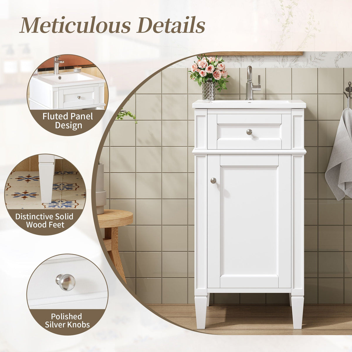 French Style Bathroom Vanity With Sink