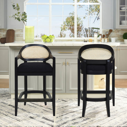 Americana - Mid-Century Modern Cane Back Counter Stool