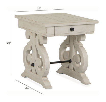 Bronwyn - Rectangular End Table - Alabaster