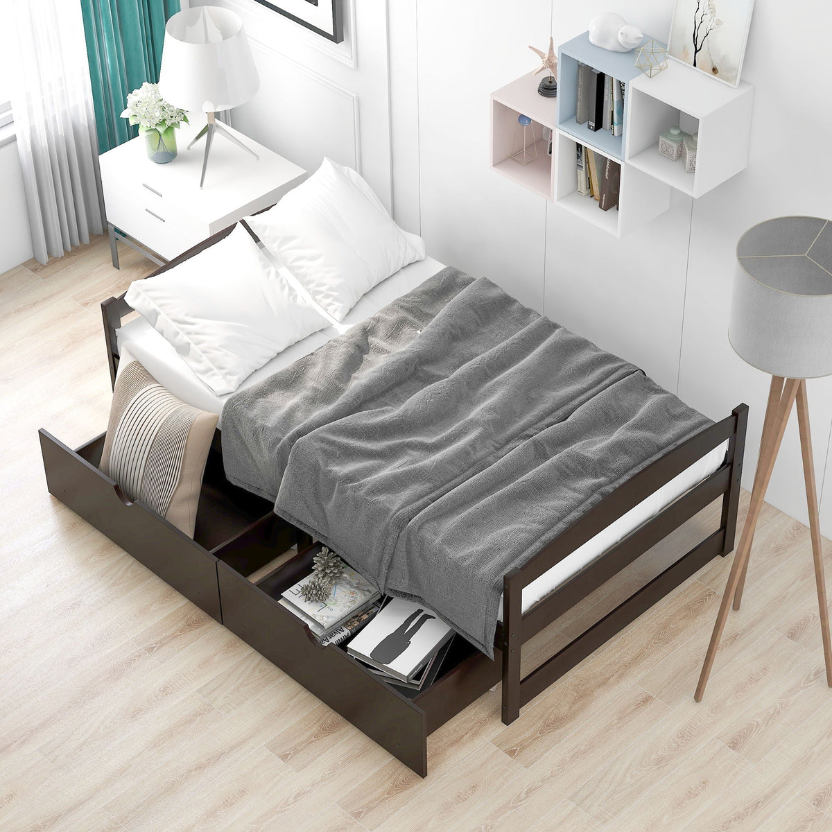 Platform Bed With 2 Drawers