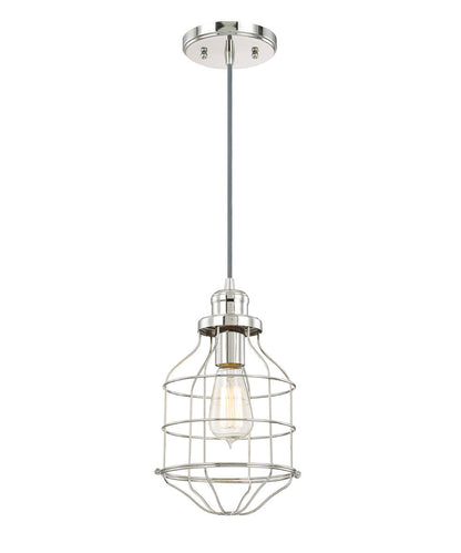 7.5"W Daudin 1-Light Pendant Polished Nickel
