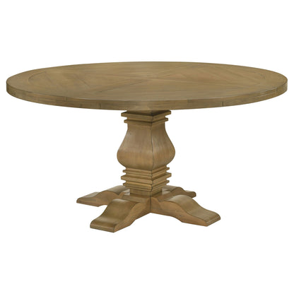 Florence Round 60-inch Wood Dining Table Rustic Honey
