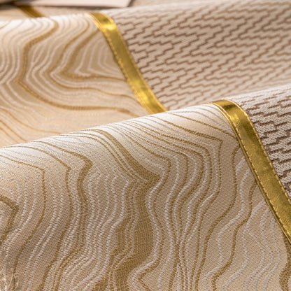 Non-Slip Couch Cover with Gold Trim, Sofa Slipcover for Sectional & Loveseat