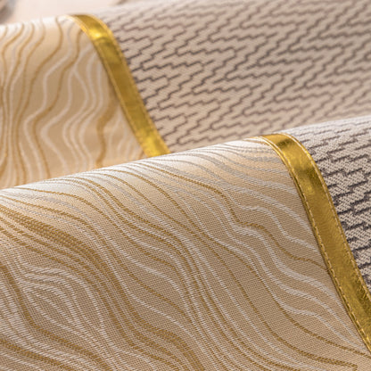 Non-Slip Couch Cover with Gold Trim, Sofa Slipcover for Sectional & Loveseat