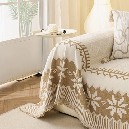 Thick Jacquard Couch Cover for Sectional Sofas, Cozy Washable Sofa Cover Throw Blanket