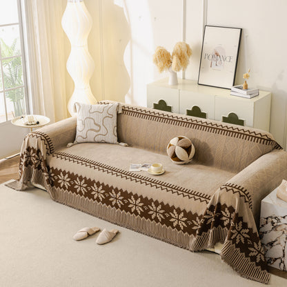 Thick Jacquard Couch Cover for Sectional Sofas, Cozy Washable Sofa Cover Throw Blanket
