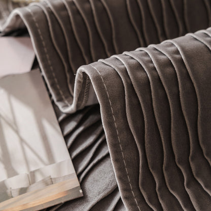 Soft Warm Flannel Couch Cover Throw Blanket with French Flounce, Beautiful Furniture Throws for Sofas