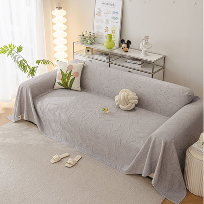 Durable Cooling Couch Cover for Dogs Textured Chic Leaf Summer Throw Cover Blanket