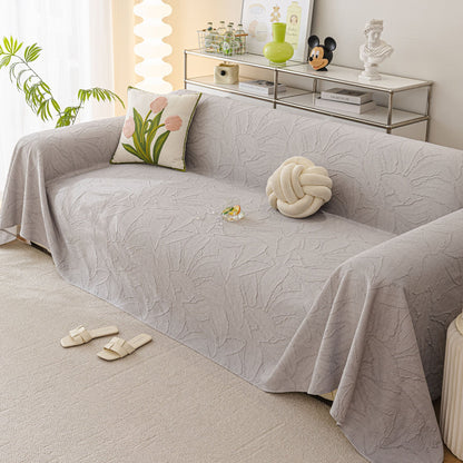 Durable Cooling Couch Cover for Dogs Textured Chic Leaf Summer Throw Cover Blanket