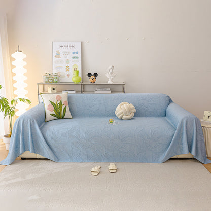 Durable Cooling Couch Cover for Dogs Textured Chic Leaf Summer Throw Cover Blanket