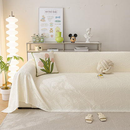 Durable Cooling Couch Cover for Dogs Textured Chic Leaf Summer Throw Cover Blanket