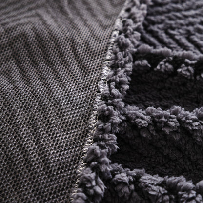 Thick Plush Sofa Cover Throw for Couch, 3D Textured Herringbone Washable Slipcover