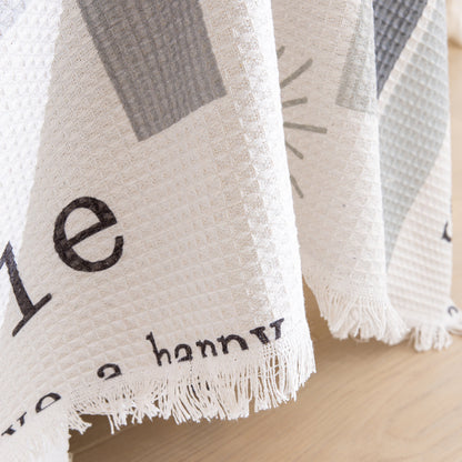 Chenille Sofa Cover Throw, Smile Couch Cover Blanket Throws for Couches, Soft Sofa Towel