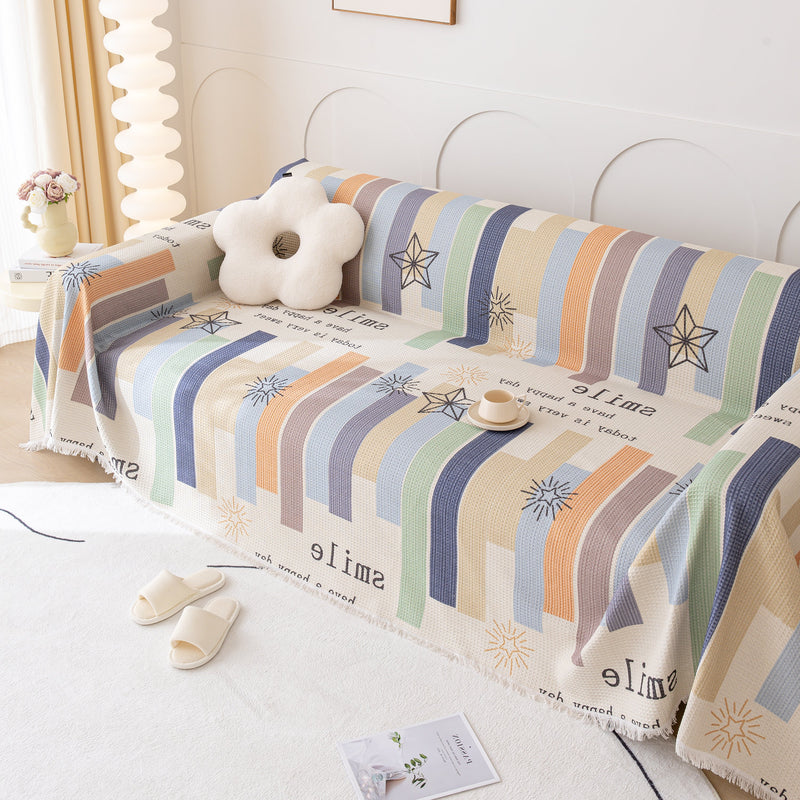 Chenille Sofa Cover Throw, Smile Couch Cover Blanket Throws for Couches, Soft Sofa Towel, view 2