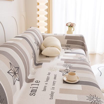 Chenille Sofa Cover Throw, Smile Couch Cover Blanket Throws for Couches, Soft Sofa Towel