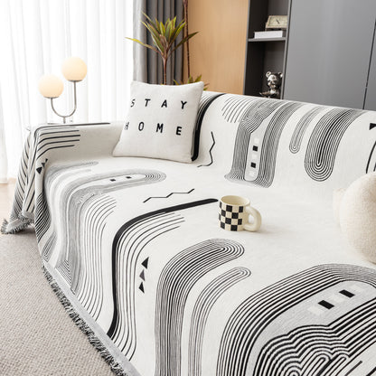 Boho Couch Throw Covers with Tassel Thick Durable Sofa Cover Blanket Furniture Slipcover Sectional