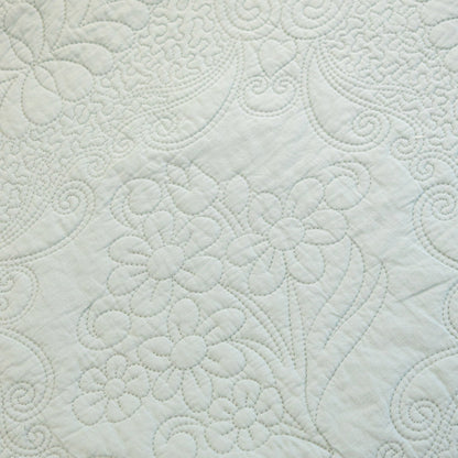 Baroque Floral Quilted Cotton Sofa Cover, Non-Slip Washable Couch Protector