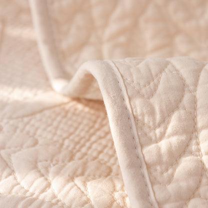 Geometric Textured Cotton Quilted Sofa Cover, Non-Slip Washable Couch Protector