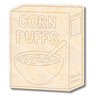 Unfinished Wood Etched Corn Puffs Shape | Paint By Line Crafts | up to 30" DIY