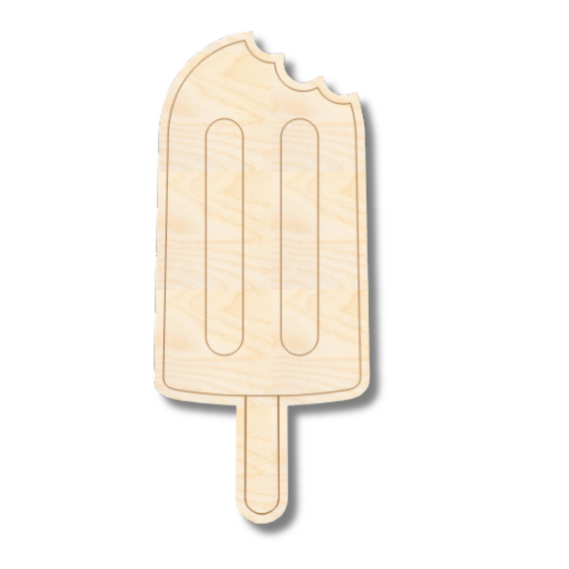 Unfinished Wood Etched Ice Pop Shape | Paint By Line Crafts | up to 30" DIY