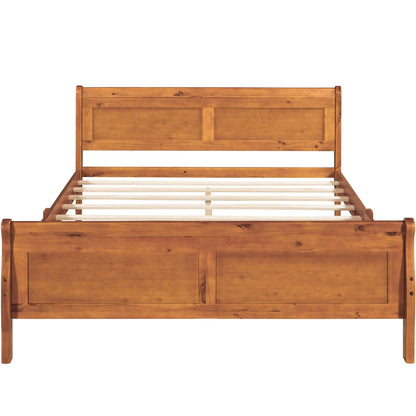 Platform Bed Frame Mattress Foundation Sleigh Bed With Headboard / Footboard / Wood Slat Suppor