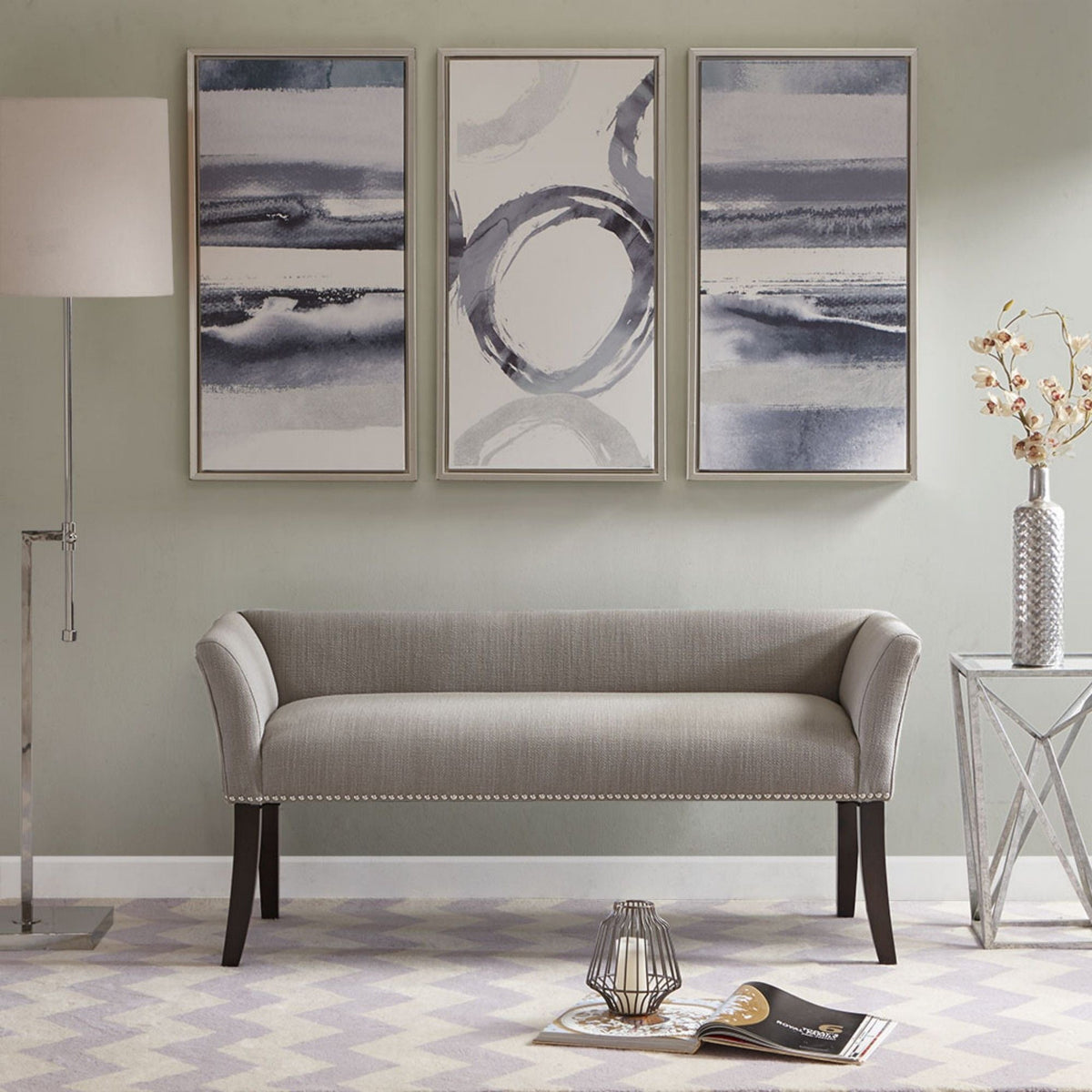 Elegant Design Bench Upholstery, Solid Wood Frame