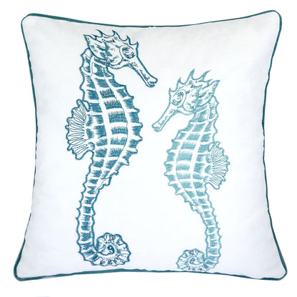 Seahorses Pillow Cover With Matching Back