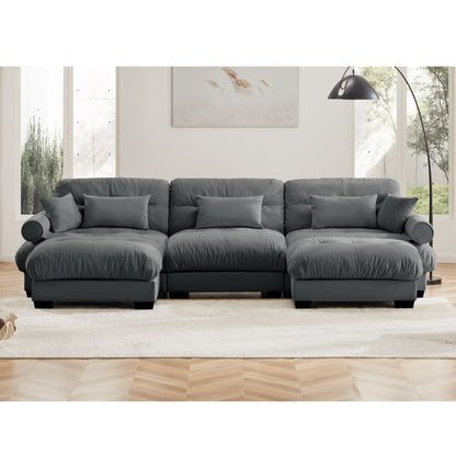 Super Comfort Oversized Modular Sectional Sofa With Movable Ottoman