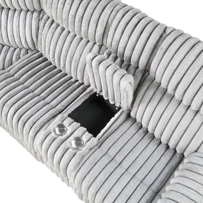 Bruni - Sectional Sofa With LED Lighting And Manual Recline - Gray