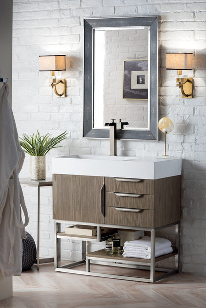 James Martin Columbia 36" Single Bathroom Vanity, Ash Gray