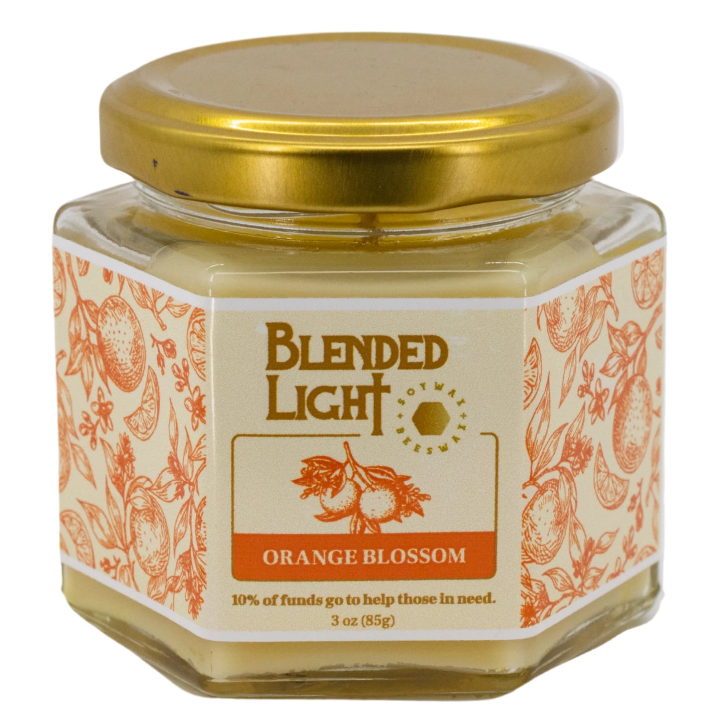 Orange Blossom Scented Candle | Multiple Sizes | Blended Light