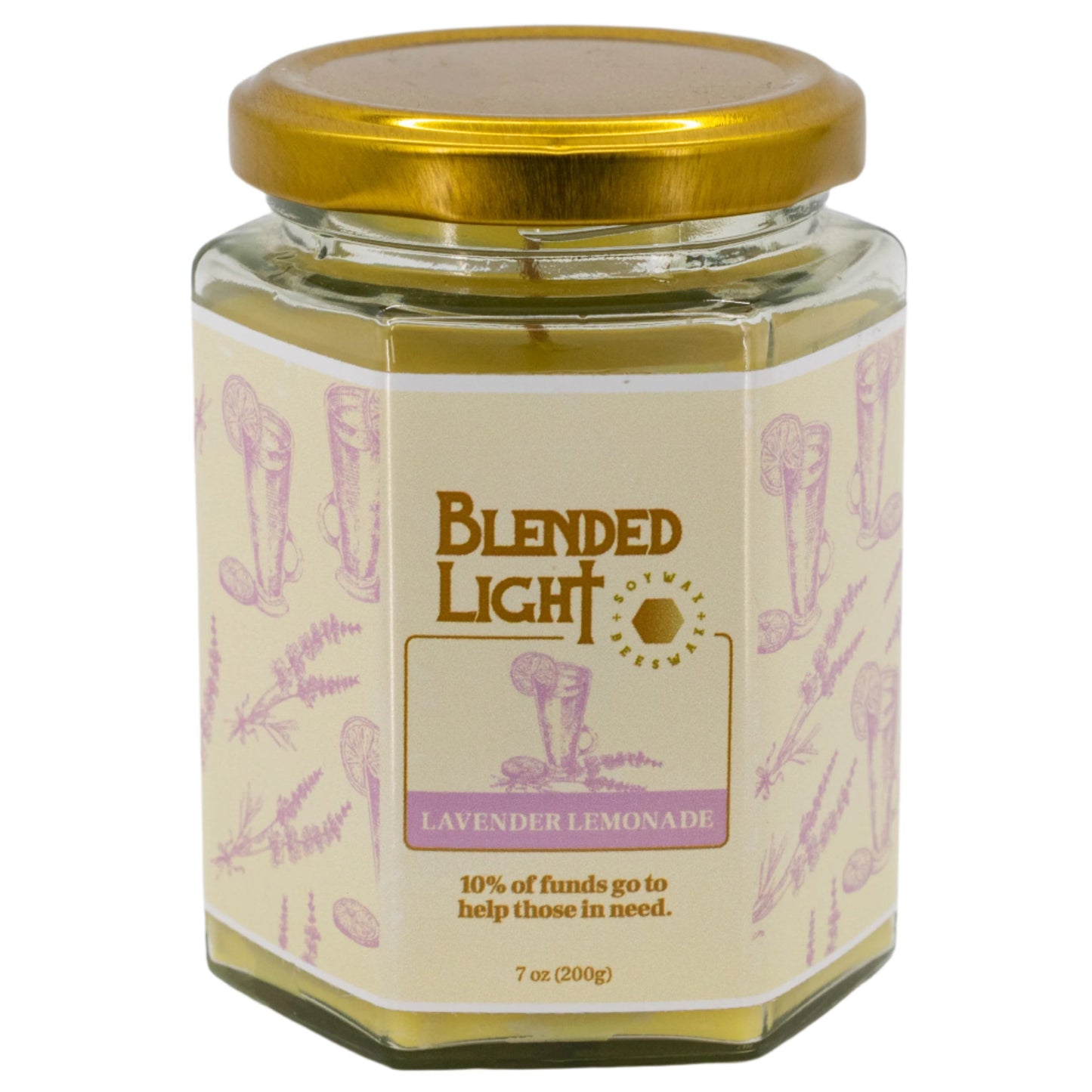 Lavender Lemonade Scented Candle | Multiple Sizes | Blended Light