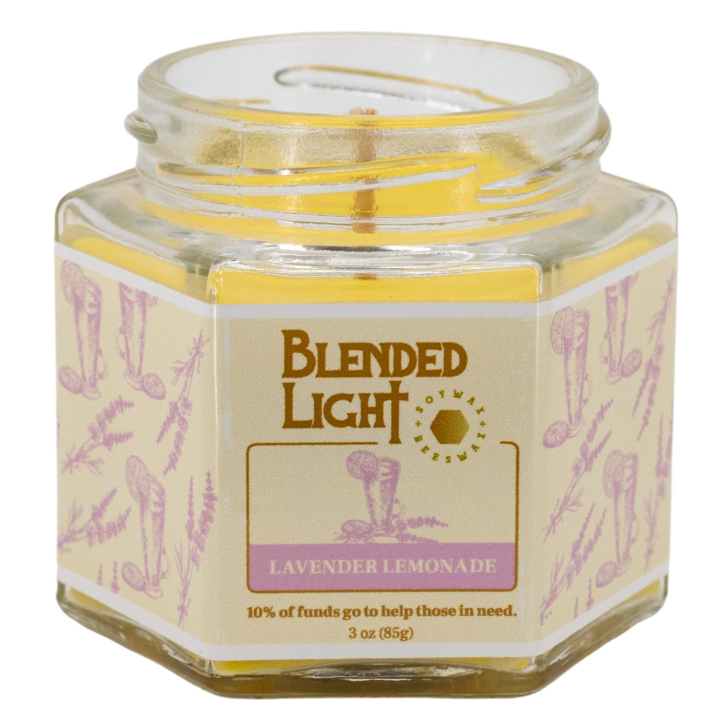 Lavender Lemonade Scented Candle | Multiple Sizes | Blended Light