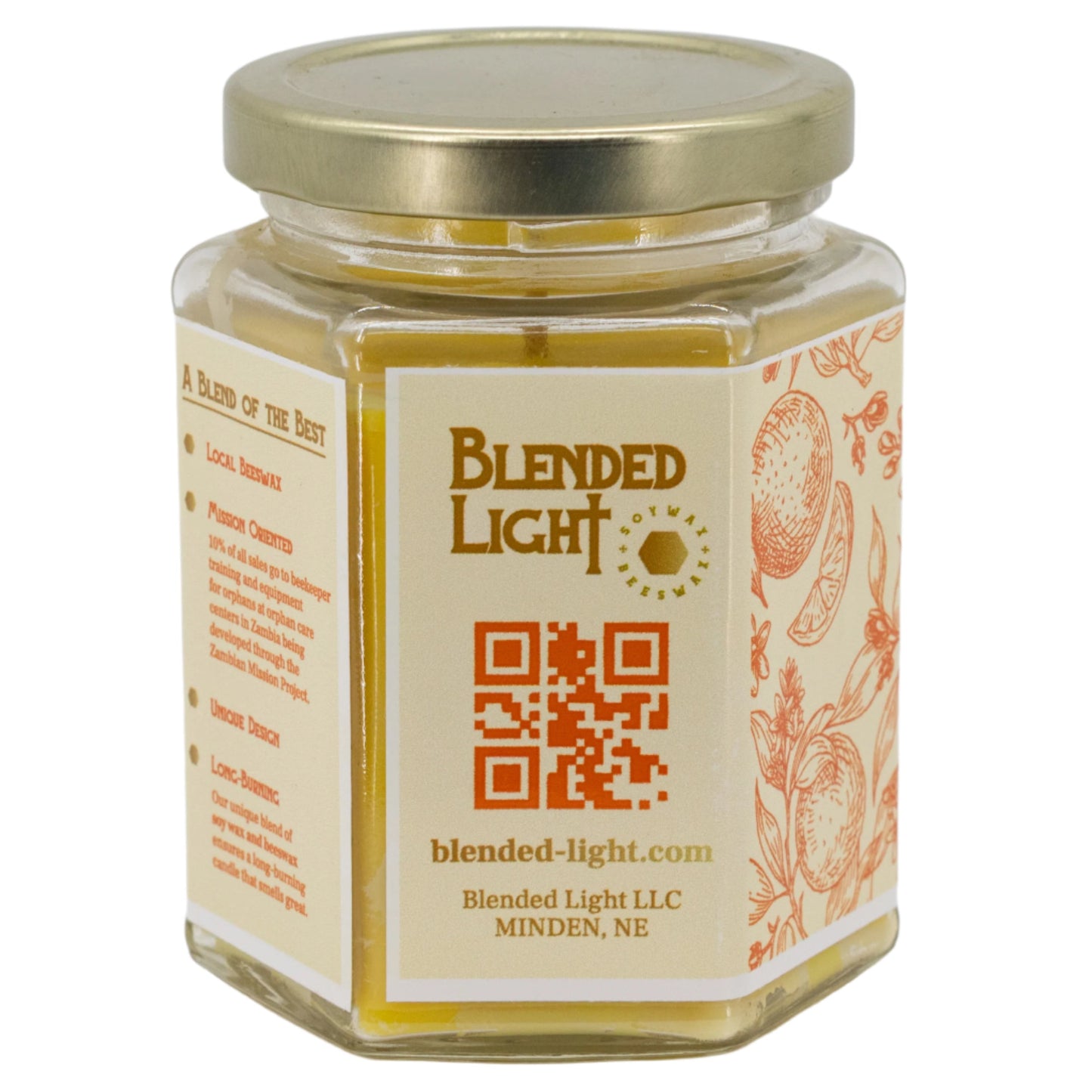 Orange Blossom Scented Candle | Multiple Sizes | Blended Light