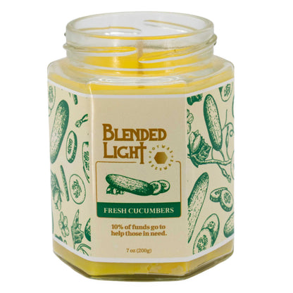 Fresh Cucumber Scented Candle | Mutliple Sizes | Blended Light