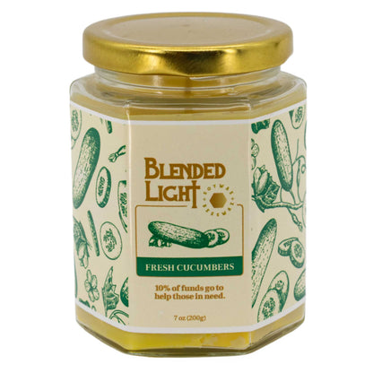 Fresh Cucumber Scented Candle | Mutliple Sizes | Blended Light