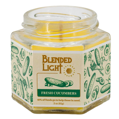 Fresh Cucumber Scented Candle | Mutliple Sizes | Blended Light