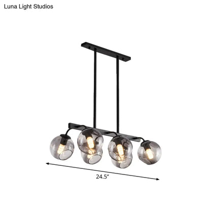 DecorBites™ 6/8-Light Modern Pendant with Black Orb Shade for Kitchen and Dining Room