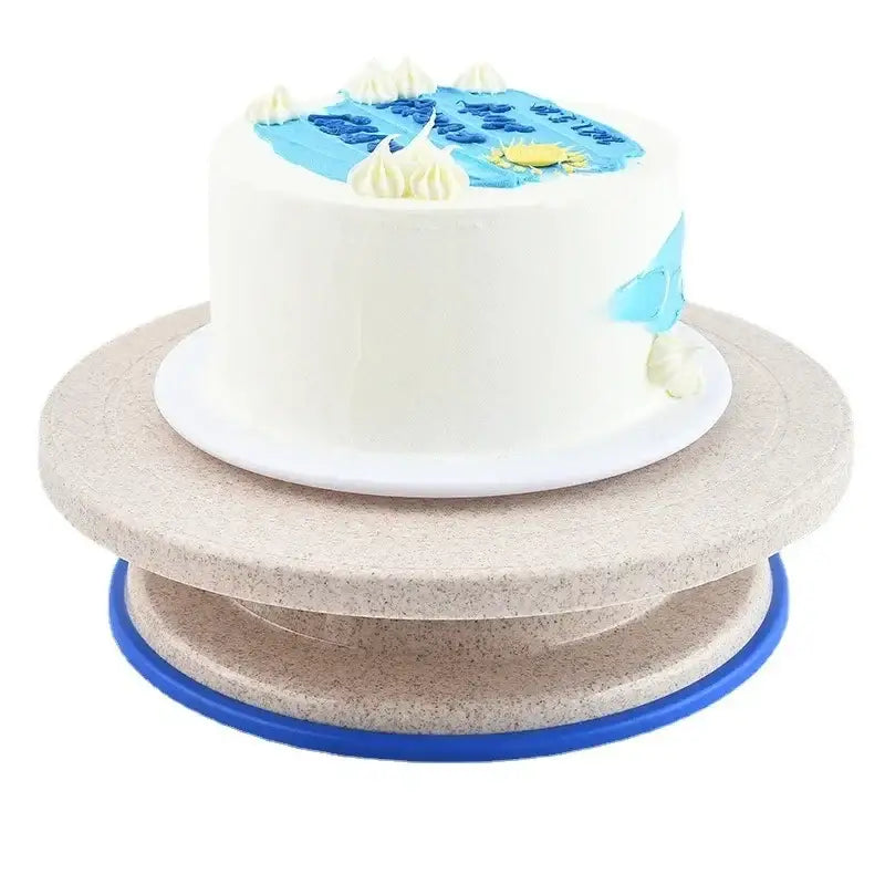 6-piece blue & multicolored cake decorating turntable set kitchen stand