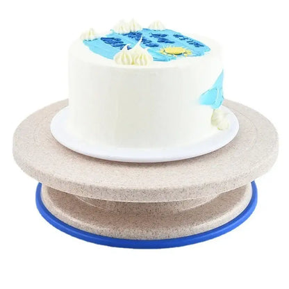 6-piece blue & multicolored cake decorating turntable set kitchen stand