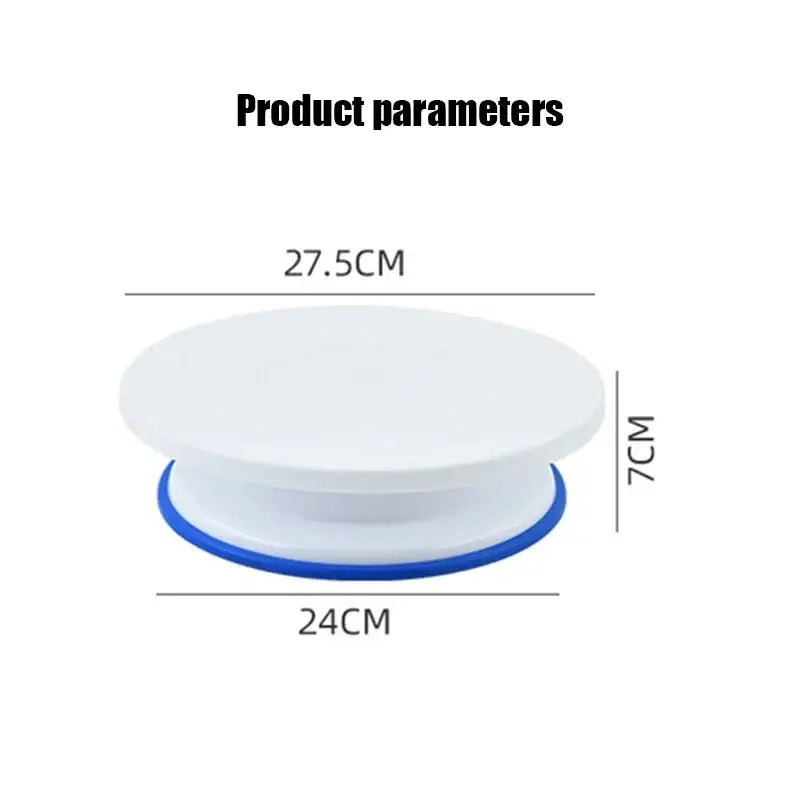 6-piece blue & multicolored cake decorating turntable set kitchen stand