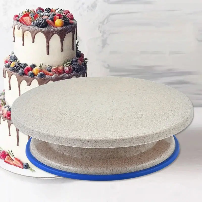 6-piece blue & multicolored cake decorating turntable set kitchen stand