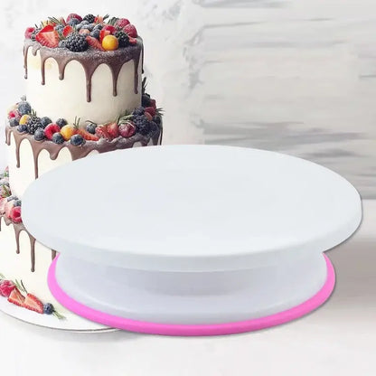 6-piece blue & multicolored cake decorating turntable set kitchen stand
