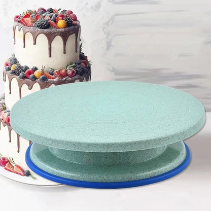 6-piece blue & multicolored cake decorating turntable set kitchen stand