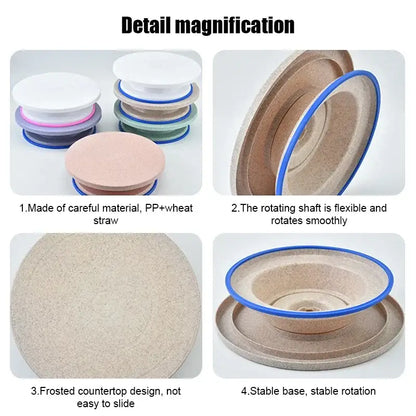 6-piece blue & multicolored cake decorating turntable set kitchen stand