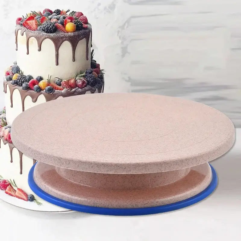6-piece blue & multicolored cake decorating turntable set kitchen stand